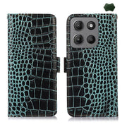 For Motorola Moto G15 4G / G05 Crocodile Top Layer Cowhide Leather Phone Case(Green)