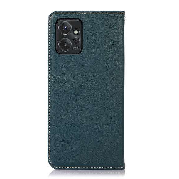 For Motorola Moto G Power 2023 KHAZNEH Nappa Top Layer Cowhide Leather Phone Case(Green)