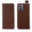 For Motorola Moto G14 4G KHAZNEH Nappa Top Layer Cowhide Leather Phone Case(Brown) - Motorola Cases by PMC TechLife | Online Shopping South Africa | PMC TechLife | Buy Now Pay Later Mobicred