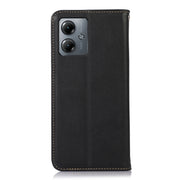 For Motorola Moto G14 4G KHAZNEH Nappa Top Layer Cowhide Leather Phone Case(Black)