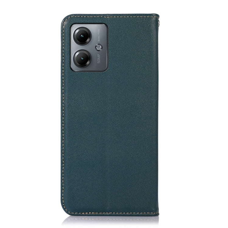 For Motorola Moto G14 4G KHAZNEH Nappa Top Layer Cowhide Leather Phone Case(Green) - Motorola Cases by PMC TechLife | Online Shopping South Africa | PMC TechLife | Buy Now Pay Later Mobicred