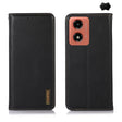 For Motorola Moto G04 / G24 KHAZNEH Nappa Top Layer Cowhide Leather Phone Case(Black) - Motorola Cases by PMC TechLife | Online Shopping South Africa | PMC TechLife | Buy Now Pay Later Mobicred