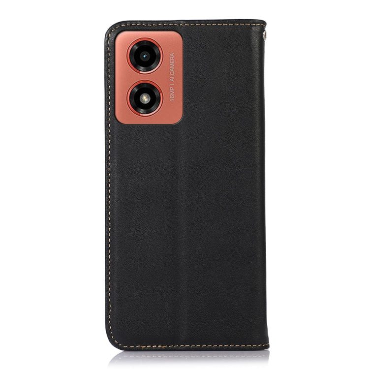 For Motorola Moto G04 / G24 KHAZNEH Nappa Top Layer Cowhide Leather Phone Case(Black)