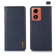 For Motorola Moto G04 / G24 KHAZNEH Nappa Top Layer Cowhide Leather Phone Case(Blue) - Motorola Cases by PMC TechLife | Online Shopping South Africa | PMC TechLife | Buy Now Pay Later Mobicred