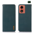For Motorola Moto G04 / G24 KHAZNEH Nappa Top Layer Cowhide Leather Phone Case(Green) - Motorola Cases by PMC TechLife | Online Shopping South Africa | PMC TechLife | Buy Now Pay Later Mobicred