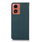 For Motorola Moto G04 / G24 KHAZNEH Nappa Top Layer Cowhide Leather Phone Case(Green)