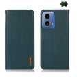For Motorola Moto G34 KHAZNEH Nappa Top Layer Cowhide Leather Phone Case(Green) - Motorola Cases by PMC TechLife | Online Shopping South Africa | PMC TechLife | Buy Now Pay Later Mobicred