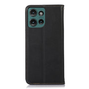 For Motorola Edge 50 Global KHAZNEH Nappa Top Layer Cowhide Leather Phone Case(Black)