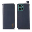 For Motorola Edge 50 Global KHAZNEH Nappa Top Layer Cowhide Leather Phone Case(Blue) - Motorola Cases by PMC TechLife | Online Shopping South Africa | PMC TechLife | Buy Now Pay Later Mobicred