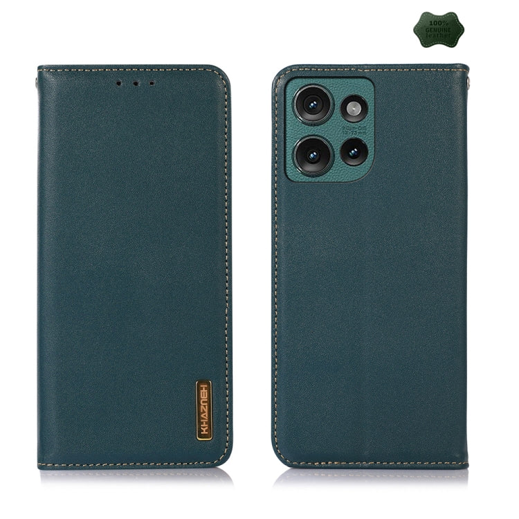 For Motorola Edge 50 Global KHAZNEH Nappa Top Layer Cowhide Leather Phone Case(Green) - Motorola Cases by PMC TechLife | Online Shopping South Africa | PMC TechLife | Buy Now Pay Later Mobicred