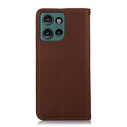 For Motorola Edge 50 Neo KHAZNEH Nappa Top Layer Cowhide Leather Phone Case(Brown)