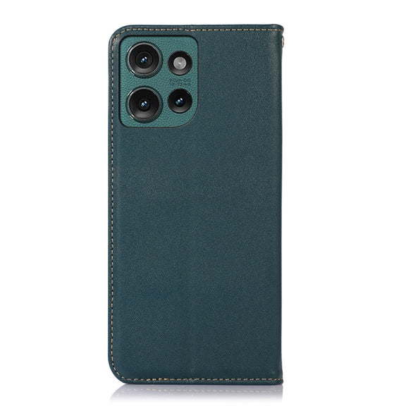 For Motorola Edge 50 Neo KHAZNEH Nappa Top Layer Cowhide Leather Phone Case(Green)