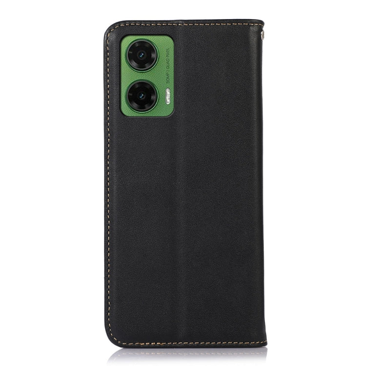 For Motorola Moto G35 KHAZNEH Nappa Top Layer Cowhide Leather Phone Case(Black) - Motorola Cases by PMC TechLife | Online Shopping South Africa | PMC TechLife | Buy Now Pay Later Mobicred