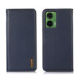 For Motorola Moto G35 KHAZNEH Nappa Top Layer Cowhide Leather Phone Case(Blue) - Motorola Cases by PMC TechLife | Online Shopping South Africa | PMC TechLife | Buy Now Pay Later Mobicred