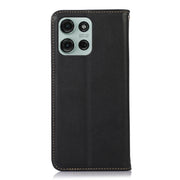 For Motorola Moto G75 5G KHAZNEH Nappa Top Layer Cowhide Leather Phone Case(Black)