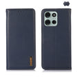 For Motorola Moto G75 5G KHAZNEH Nappa Top Layer Cowhide Leather Phone Case(Blue) - Motorola Cases by PMC TechLife | Online Shopping South Africa | PMC TechLife | Buy Now Pay Later Mobicred