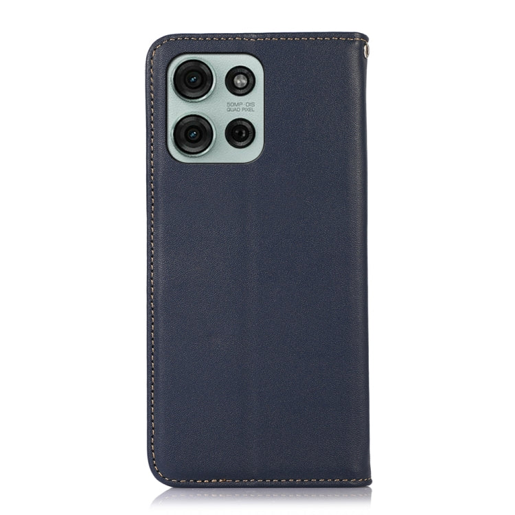 For Motorola Moto G75 5G KHAZNEH Nappa Top Layer Cowhide Leather Phone Case(Blue) - Motorola Cases by PMC TechLife | Online Shopping South Africa | PMC TechLife | Buy Now Pay Later Mobicred