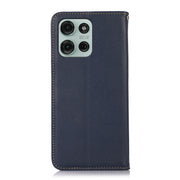 For Motorola Moto G75 5G KHAZNEH Nappa Top Layer Cowhide Leather Phone Case(Blue)