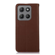 For Motorola Moto G15 4G / G05 KHAZNEH Nappa Top Layer Cowhide Leather Phone Case(Brown)