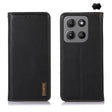 For Motorola Moto G15 4G / G05 KHAZNEH Nappa Top Layer Cowhide Leather Phone Case(Black) - Motorola Cases by PMC TechLife | Online Shopping South Africa | PMC TechLife | Buy Now Pay Later Mobicred