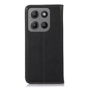 For Motorola Moto G15 4G / G05 KHAZNEH Nappa Top Layer Cowhide Leather Phone Case(Black)