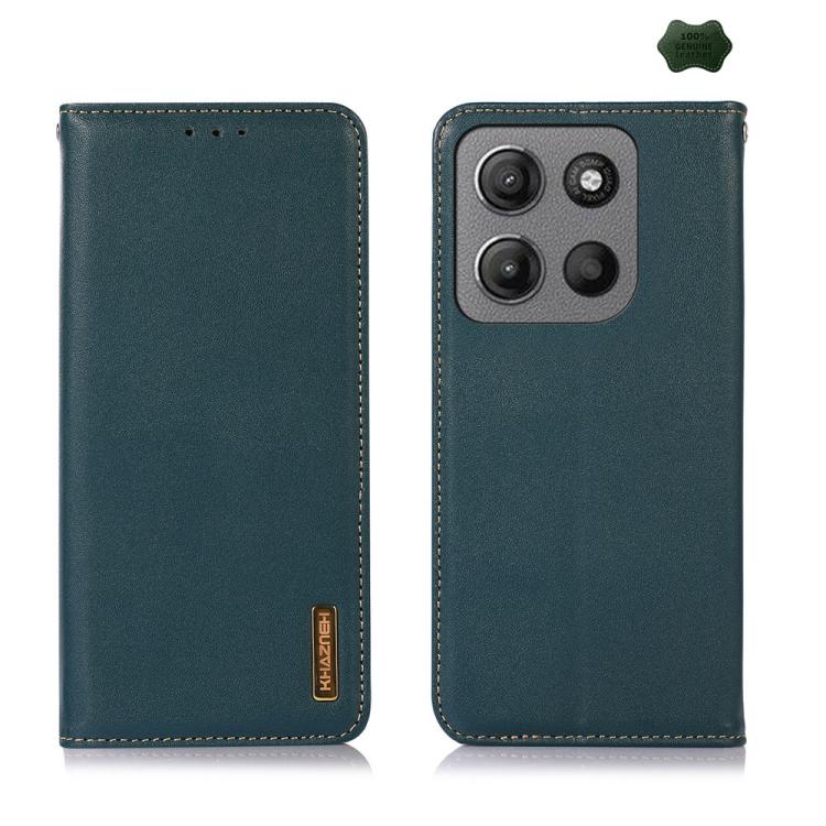 For Motorola Moto G15 4G / G05 KHAZNEH Nappa Top Layer Cowhide Leather Phone Case(Green) - free shipping - PMC TechLife - Order now!
