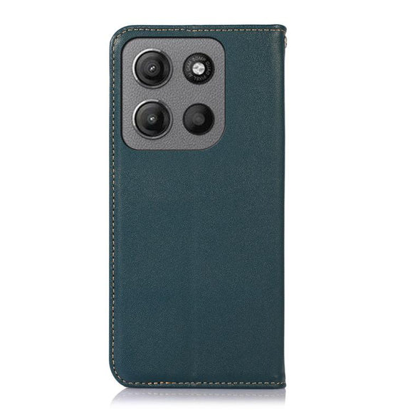 For Motorola Moto G15 4G / G05 KHAZNEH Nappa Top Layer Cowhide Leather Phone Case(Green)