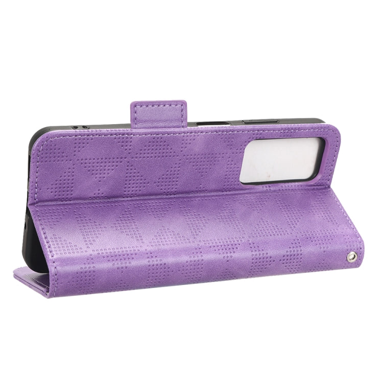 For Blackview A85 Symmetrical Triangle Leather Phone Case(Purple) - More Brand by PMC TechLife | Online Shopping South Africa | PMC TechLife | Buy Now Pay Later Mobicred