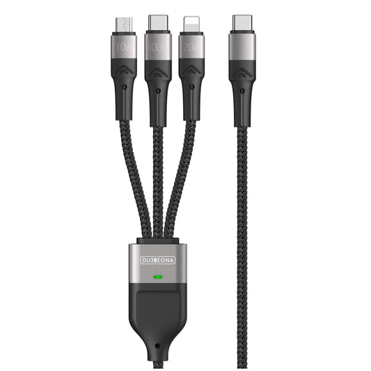 DUZZONA A4 5A USB-C / Type-C to USB-C / Type-C + 8 Pin + Micro USB Fast Charging Data Cable, Cable Length: 1.3m - free shipping - PMC Jewellery - Order now!