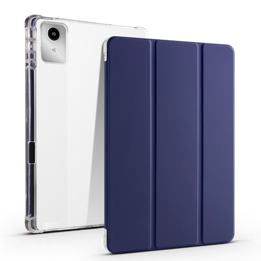 For Lenovo Tab M11 / Xiaoxin Pad 11 2024 3-fold Clear TPU Leather Tablet Case with Pen Slot(Dark Blue) - Lenovo by PMC Jewellery | Online Shopping South Africa | PMC Jewellery | Buy Now Pay Later Mobicred