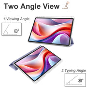For Lenovo Tab M11 / Xiaoxin Pad 11 2024 3-fold Clear TPU Leather Tablet Case with Pen Slot(Lavender)