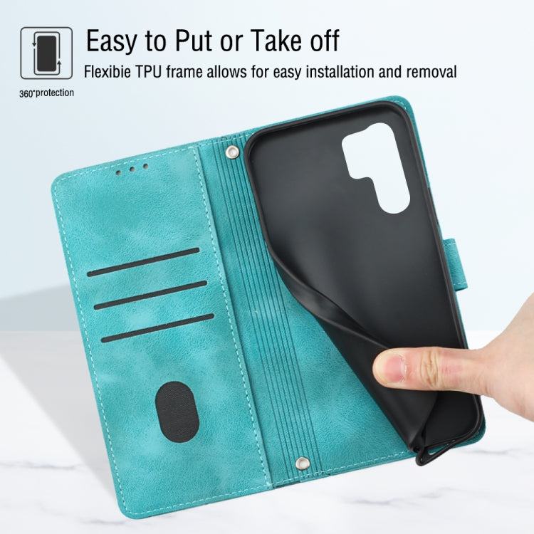 For Huawei P30 Pro Skin-feel Embossed Leather Phone Case(Green) - Huawei Cases by PMC TechLife | Online Shopping South Africa | PMC TechLife