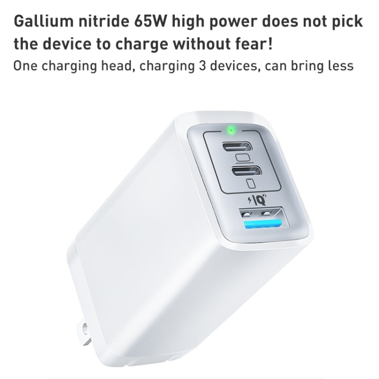 65W Dual PD USB-C / Type-C + USB 3-Port Gan Fast Charging Charger, Plug:US Plug(White) - free shipping - PMC Jewellery - Order now!