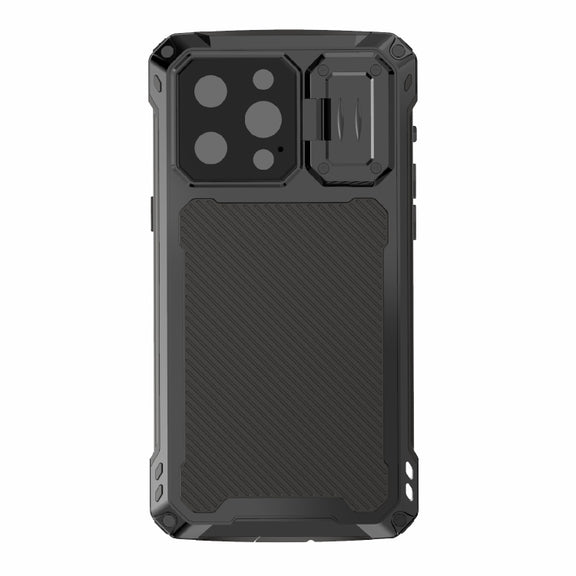 For iPhone 14 Pro RedPepper Silver Shield Series All-inclusive Lens Metal Phone Case(Black)