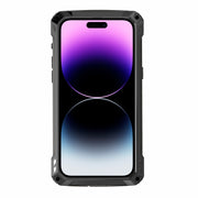For iPhone 14 Pro RedPepper Silver Shield Series All-inclusive Lens Metal Phone Case(Black)