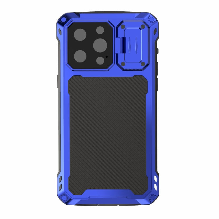 For iPhone 14 Pro RedPepper Silver Shield Series All-inclusive Lens Metal Phone Case(Blue)