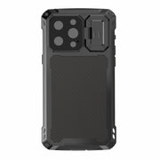 For iPhone 14 Pro Max RedPepper Silver Shield Series All-inclusive Lens Metal Phone Case(Black)