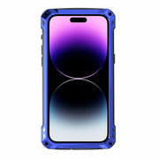 For iPhone 14 Pro Max RedPepper Silver Shield Series All-inclusive Lens Metal Phone Case(Blue)