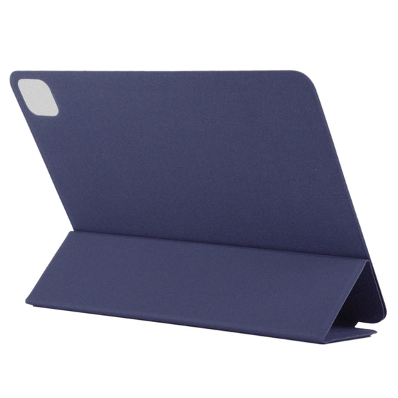 For iPad Air 13 2024 / Pro 12.9 2020 Non-buckle Double-sided Magnetic Flip Leather Tablet Case With Holder & Sleep / Wake-up Function(Dark Blue)