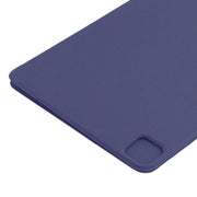 For iPad Air 13 2024 / Pro 12.9 2020 Non-buckle Double-sided Magnetic Flip Leather Tablet Case With Holder & Sleep / Wake-up Function(Dark Blue)