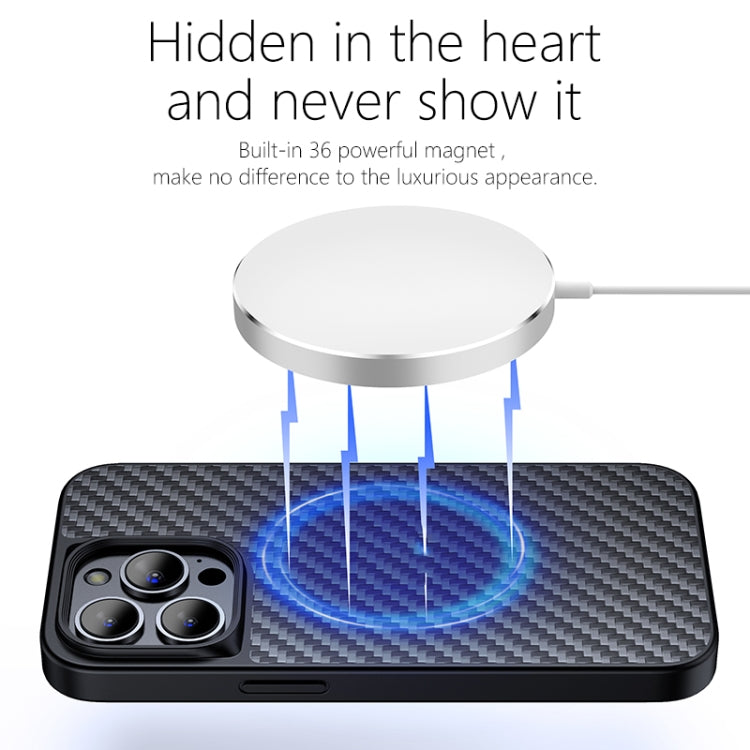 For iPhone 13 Pro Max wlons Magsafe Carbon Fiber Kevlar TPU Phone Case(Black) - free shipping - PMC Jewellery - Order now!