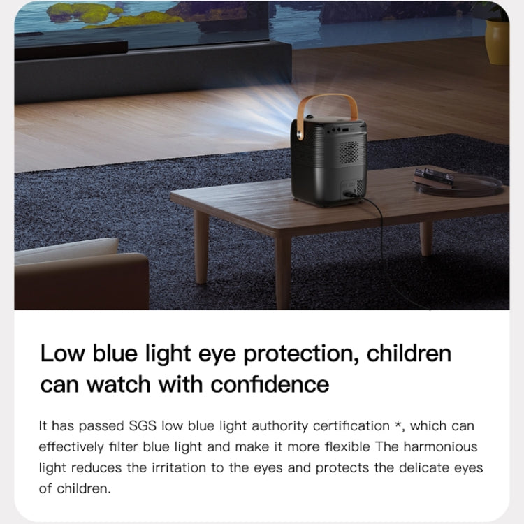 A007 Portable 1280 x 720 HD 113 ANSI Smart LED Projector, Plug:EU Plug(White)