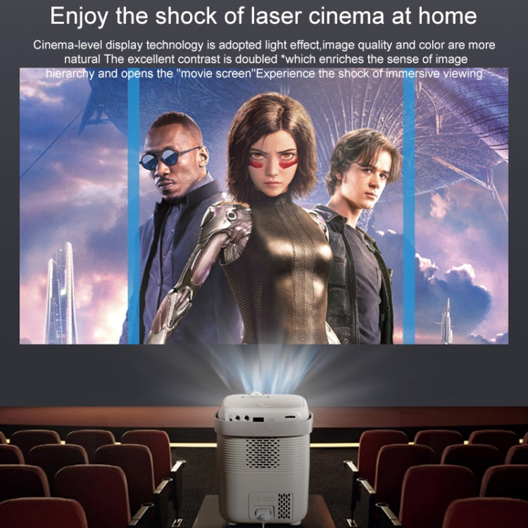 A007 Portable 1280 x 720 HD 113 ANSI Smart LED Projector, Plug:EU Plug(White)