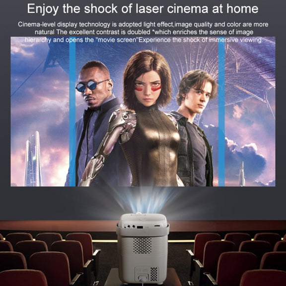 A007 Portable 1280 x 720 HD 113 ANSI Smart LED Projector, Plug:AU Plug(White)