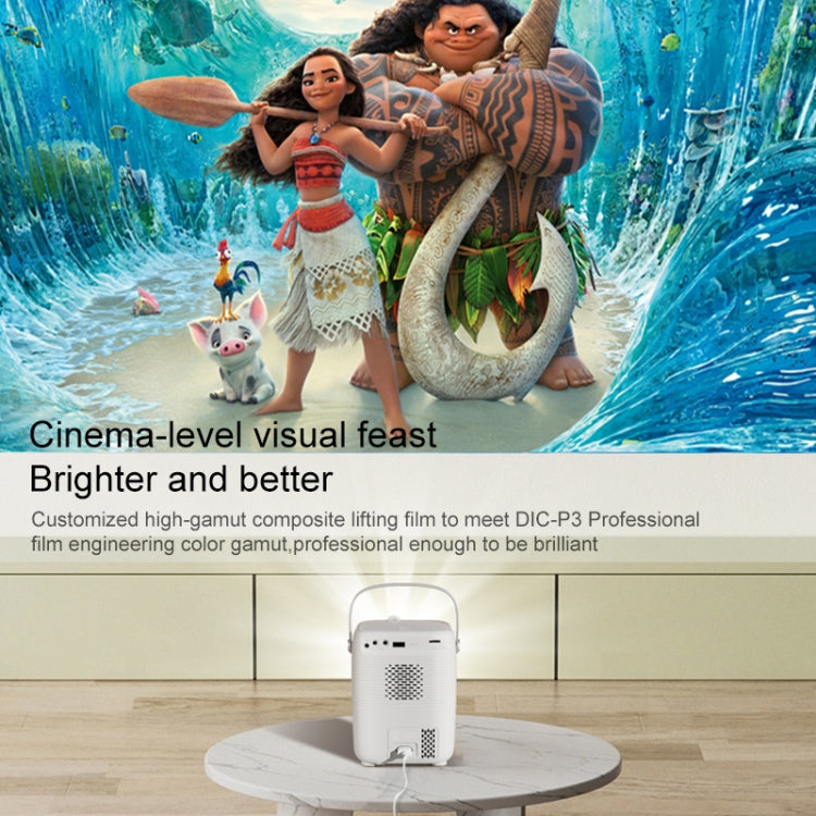 A007 Portable 1280 x 720 HD 113 ANSI Smart LED Projector, Plug:EU Plug(White) - Mini Projector by PMC TechLife | Online Shopping South Africa | PMC TechLife | Buy Now Pay Later Mobicred