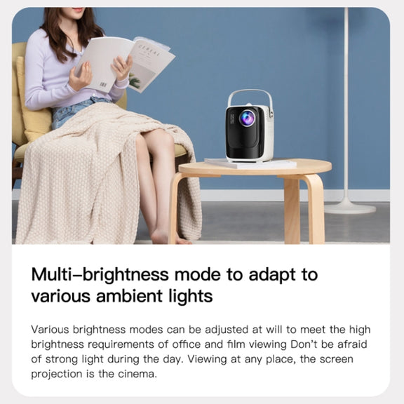 A007 Portable 1280 x 720 HD 113 ANSI Smart LED Projector, Plug:AU Plug(Black)