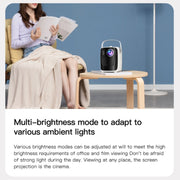 A007 Portable 1280 x 720 HD 113 ANSI Smart LED Projector, Plug:US Plug(Black)