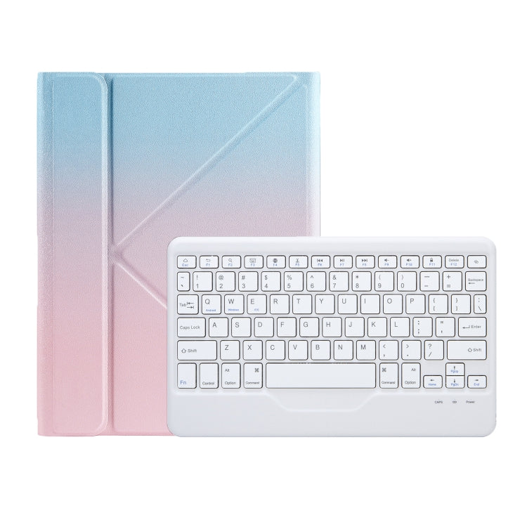 For iPad 10th Gen 10.9 2022 B10 Triangle Holder Tablet Bluetooth Keyboard Leather Case(Blue Pink) - Universal by PMC TechLife | Online Shopping South Africa | PMC TechLife