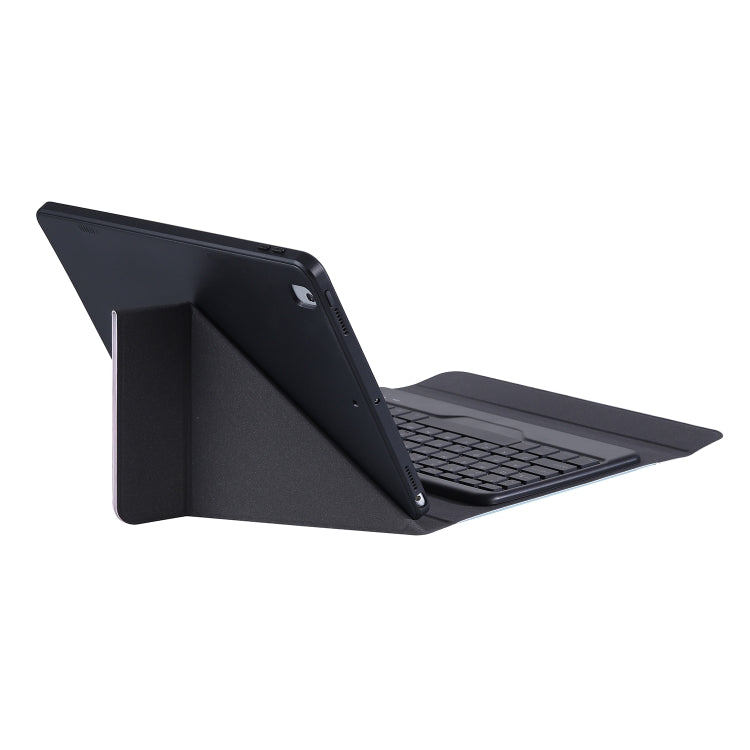 For iPad 10th Gen 10.9 2022 B10 Triangle Holder Tablet Bluetooth Keyboard Leather Case(Blue Pink)