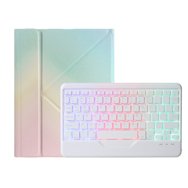 For iPad 10th Gen 10.9 2022 B10S Triangle Holder Three-color Backlight Bluetooth Keyboard Leather Case(Rainbow) - Universal by PMC TechLife | Online Shopping South Africa | PMC TechLife